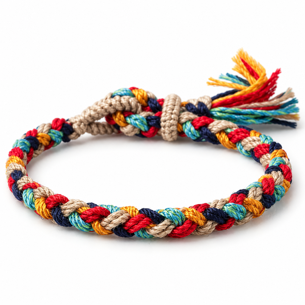 Tibetan Braided Tassel Rope Bracelet